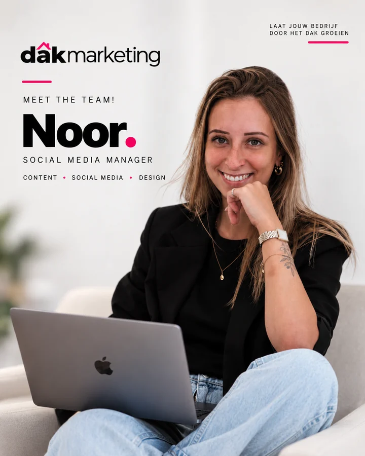 Noor, social media manager bij Dak Marketing