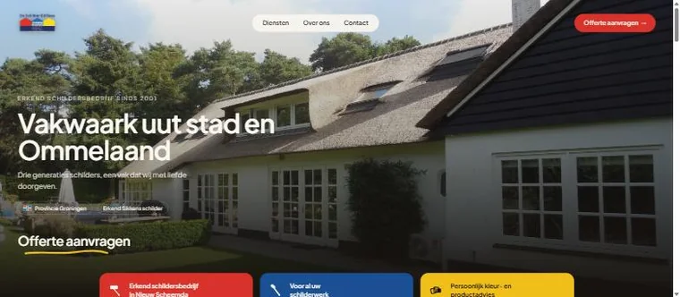 Website die wij bouwden voor De Schilder Ed Rees