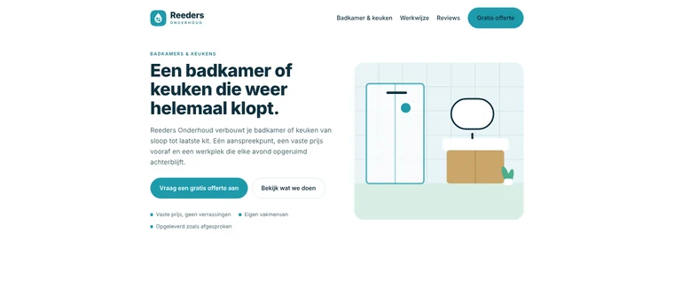 Website die wij bouwden voor Reeders Onderhoud